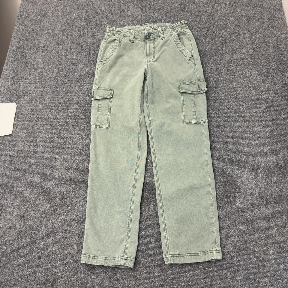 American Eagle Cargo Pants Womens 6 Green Cotton Lyocell Stretch Utility Casual